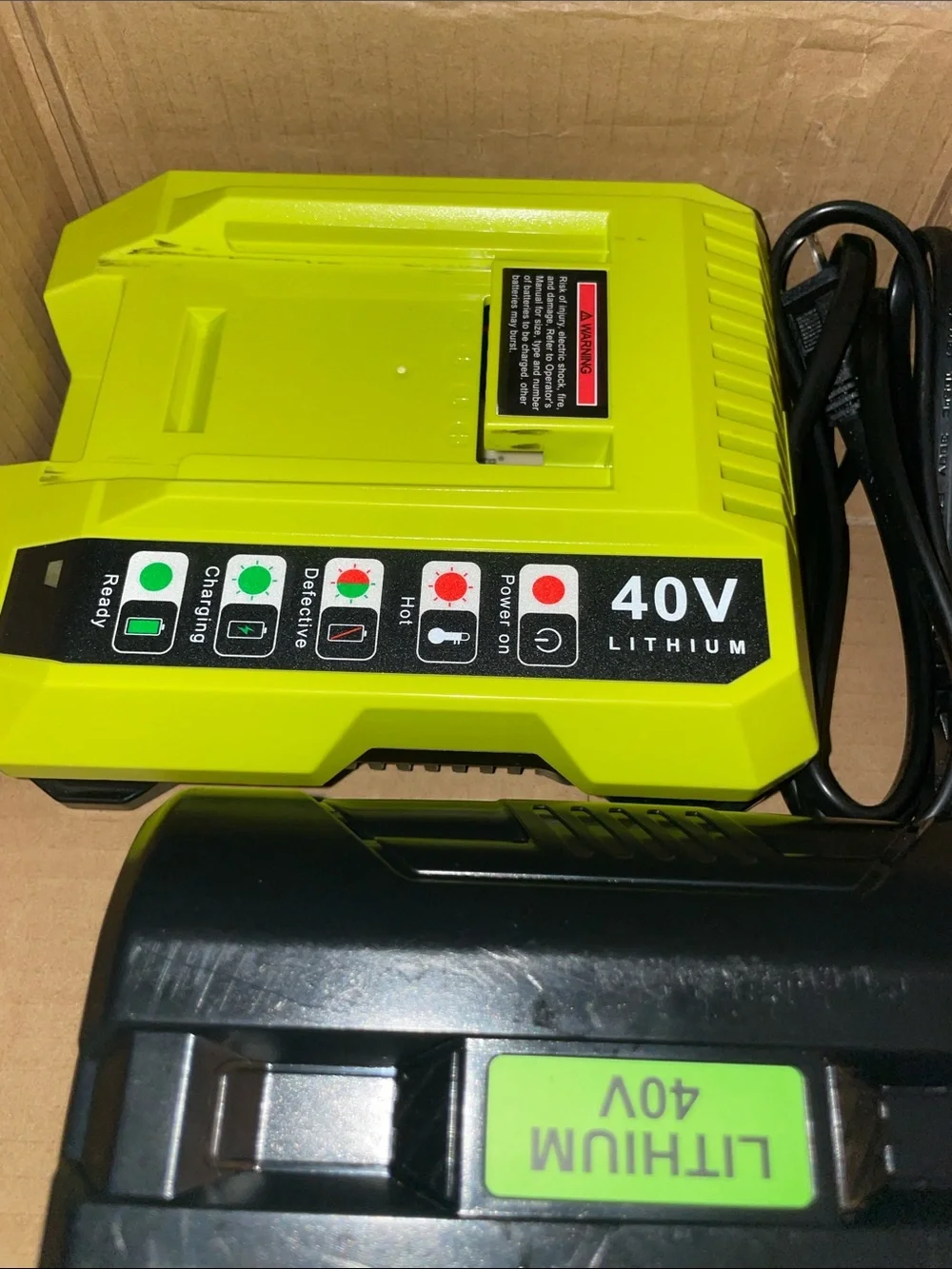 40V Lithium Battery and Charger Kit - Ryobi Replacement
